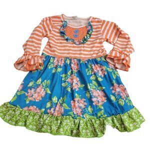 Floral and stripped dress 3T